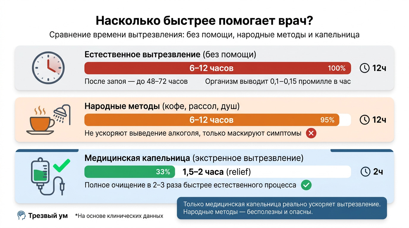 Инфографика сравнение скорости вытрезвления